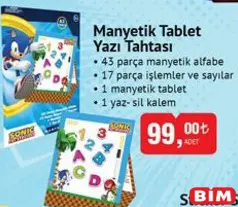 SONİC MANYETİK TABLET YAZI TAHTASI